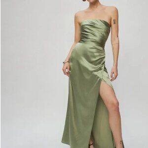 Reformation -  The Barrow Silk Dress - Green